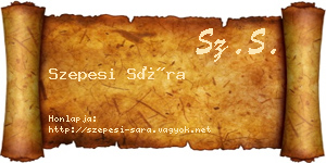 Szepesi Sára névjegykártya